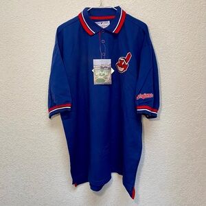 Vintage Mirage Cleveland Indians Polo Men’s XL Blue Baggy 1990s Shirt MLB Merch
